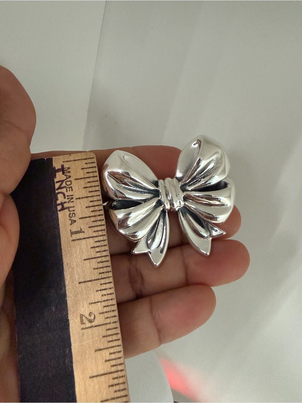 Huge Sterling Silver 925 Bow Ring size 8 - Picture 6 of 6